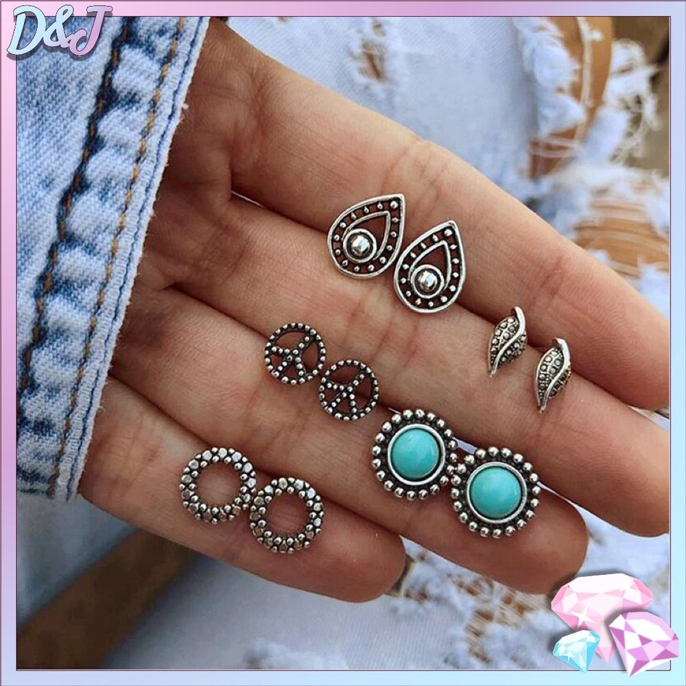 ๐โจ Turquoise Silver Earring Set - Picture 1 of 4